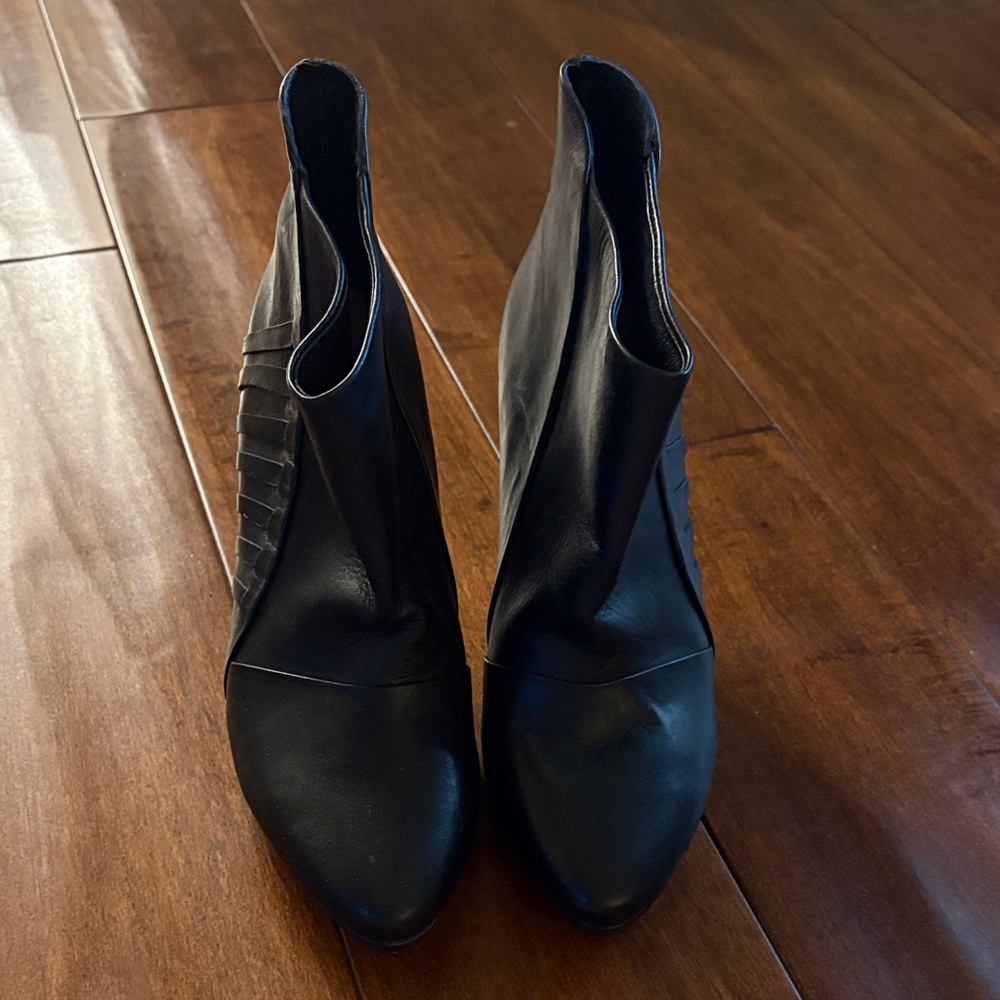 Black Leather Ankle Boots